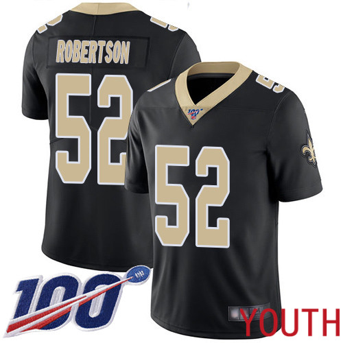 New Orleans Saints Limited Black Youth Craig Robertson Home Jersey NFL Football 52 100th Season Vapor Untouchable Jersey